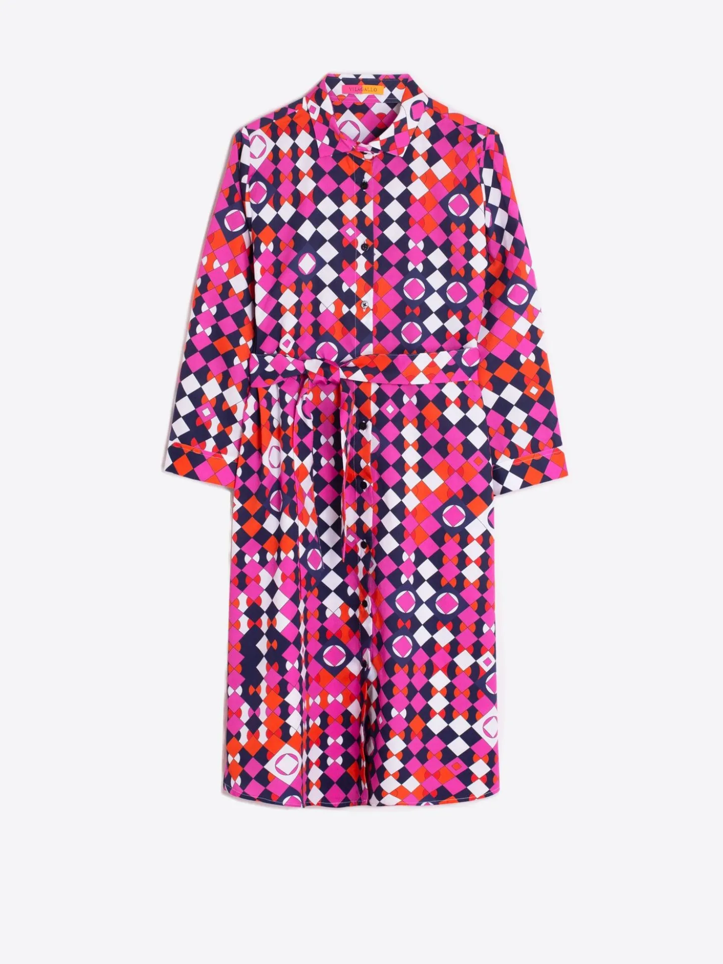 Vilagallo Vestido Camisero Geometrico Algodon Online