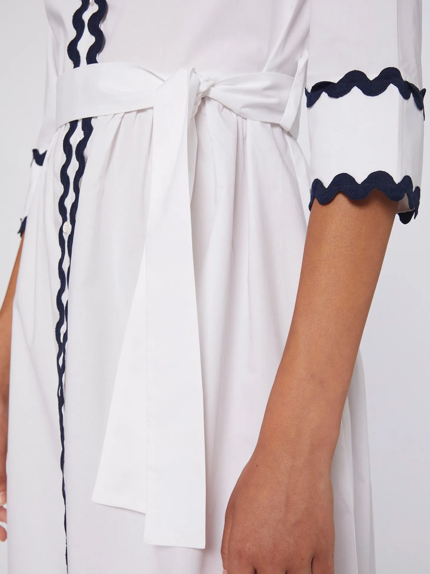 Vilagallo Vestido Camisero Popelin Blanco Discount