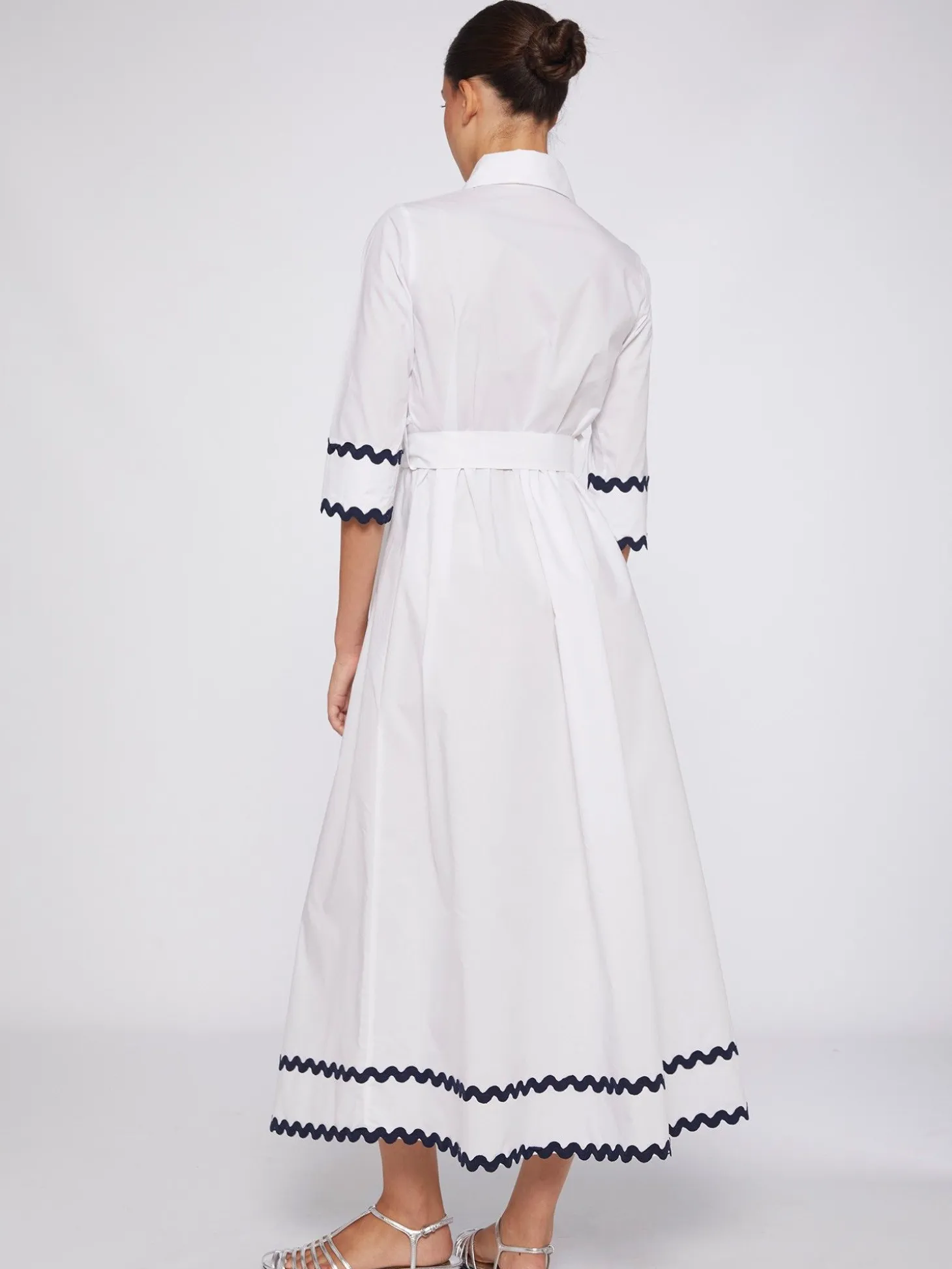 Vilagallo Vestido Camisero Popelin Blanco Discount
