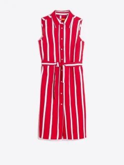 Vilagallo Vestido Camisero Sin Mangas Rayas Rojo Outlet
