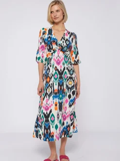 Vilagallo Vestido Carolina Ikat Knit Print Discount