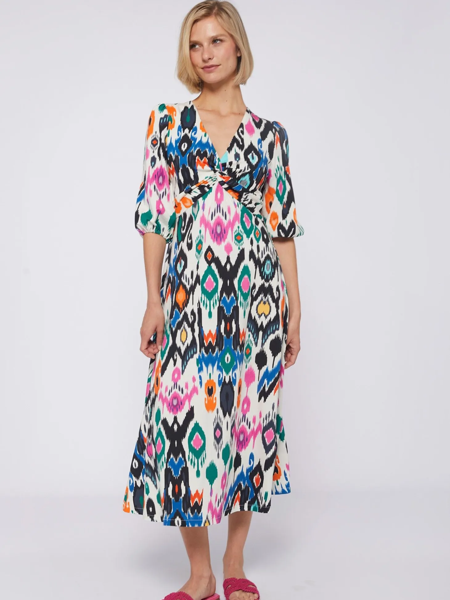 Vilagallo Vestido Carolina Ikat Knit Print Discount