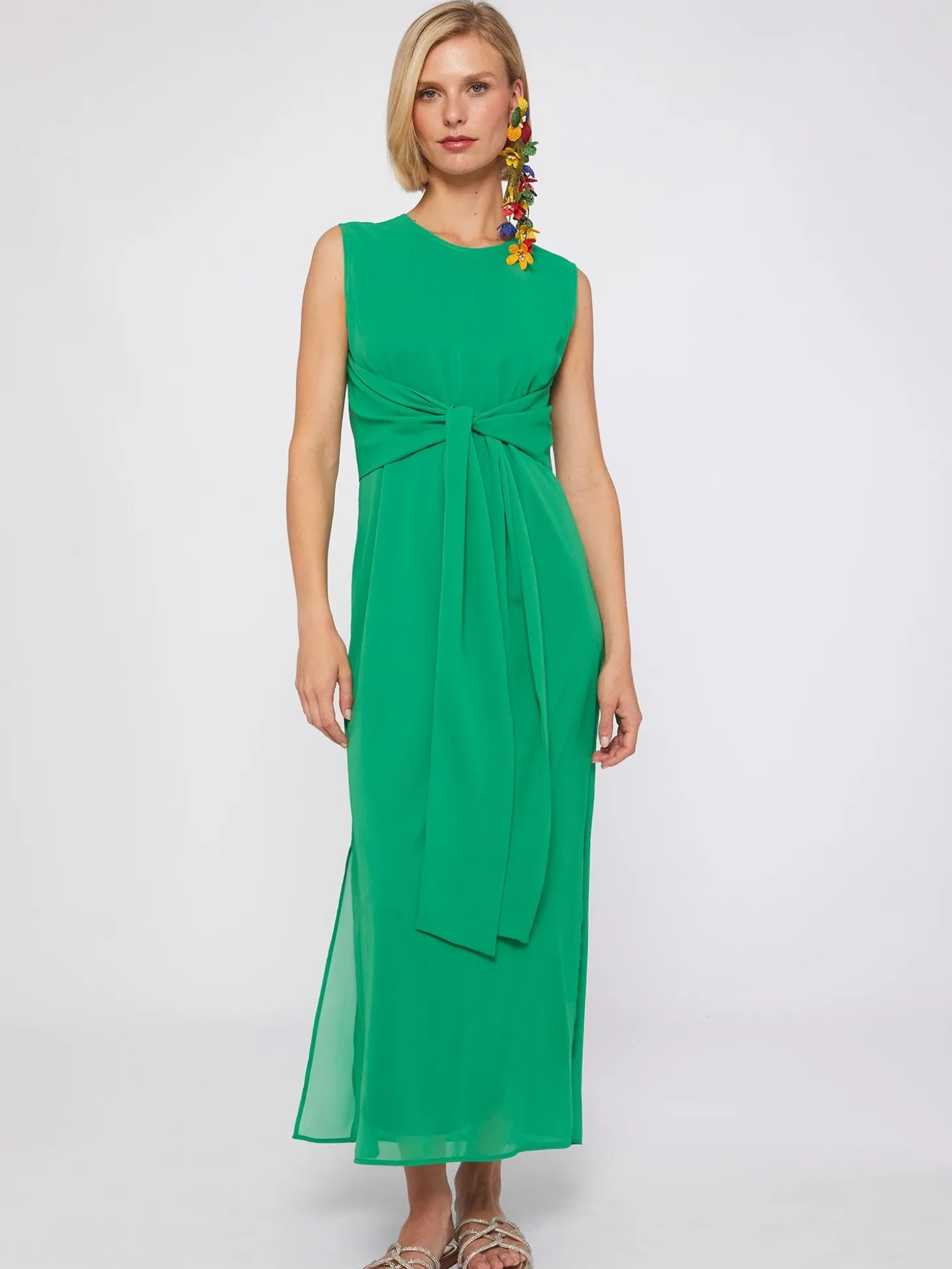 Vilagallo Vestido Chiffon Verde Lazada Flash Sale