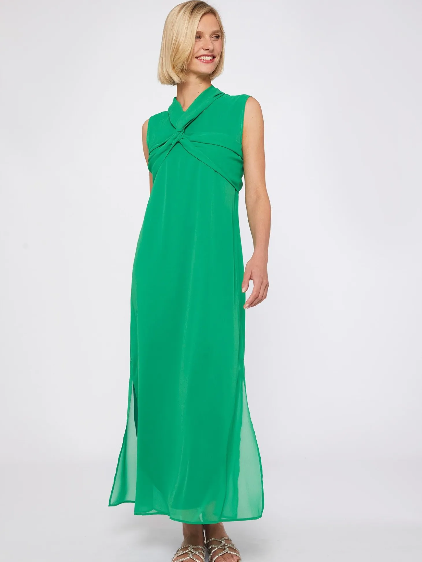 Vilagallo Vestido Chiffon Verde Lazada Flash Sale