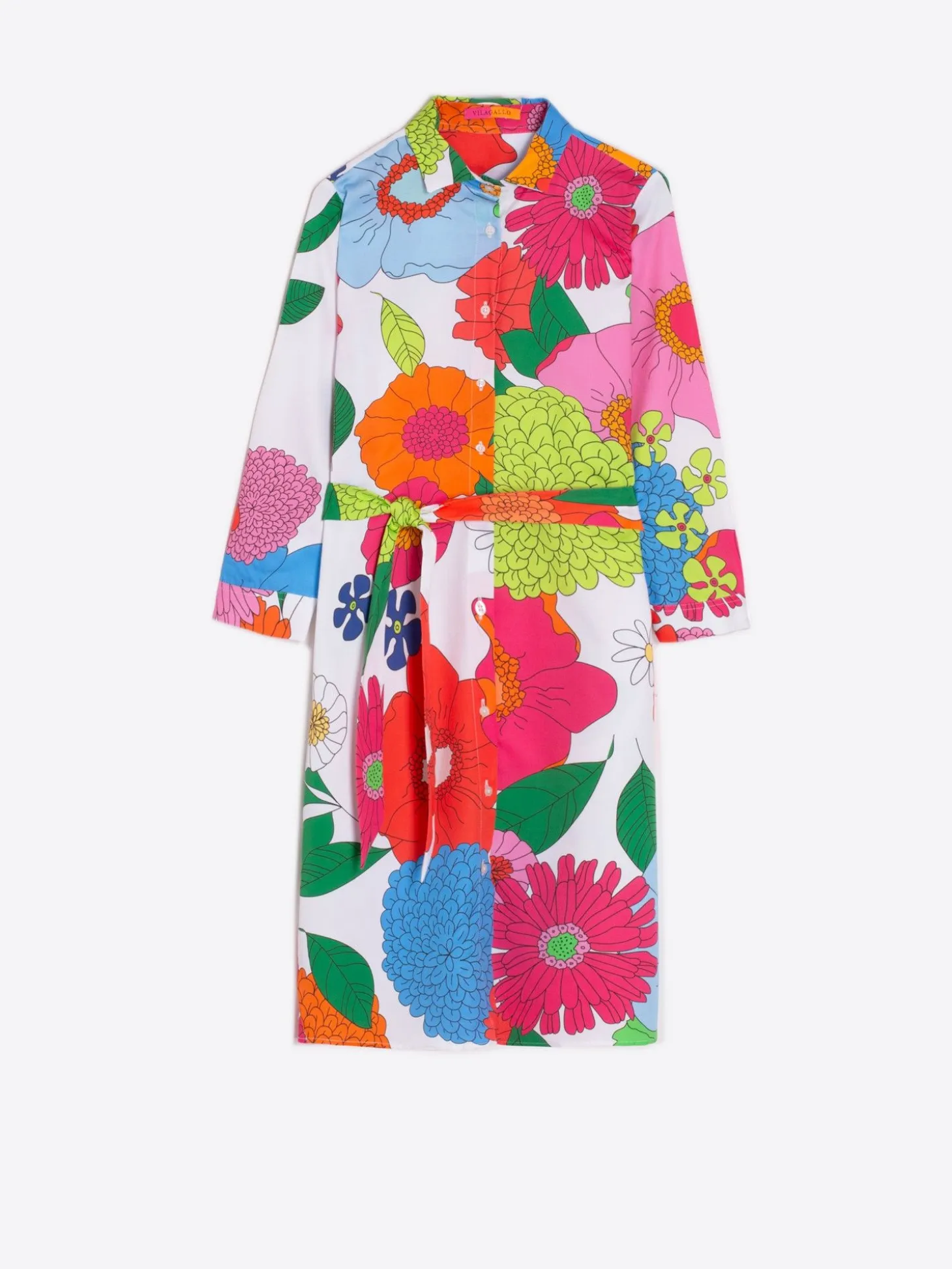 Vilagallo Vestido Dover White Maxi Flower Outlet