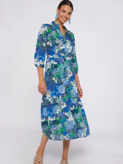 Vilagallo Vestido Estampado Blue Blossom Best Sale