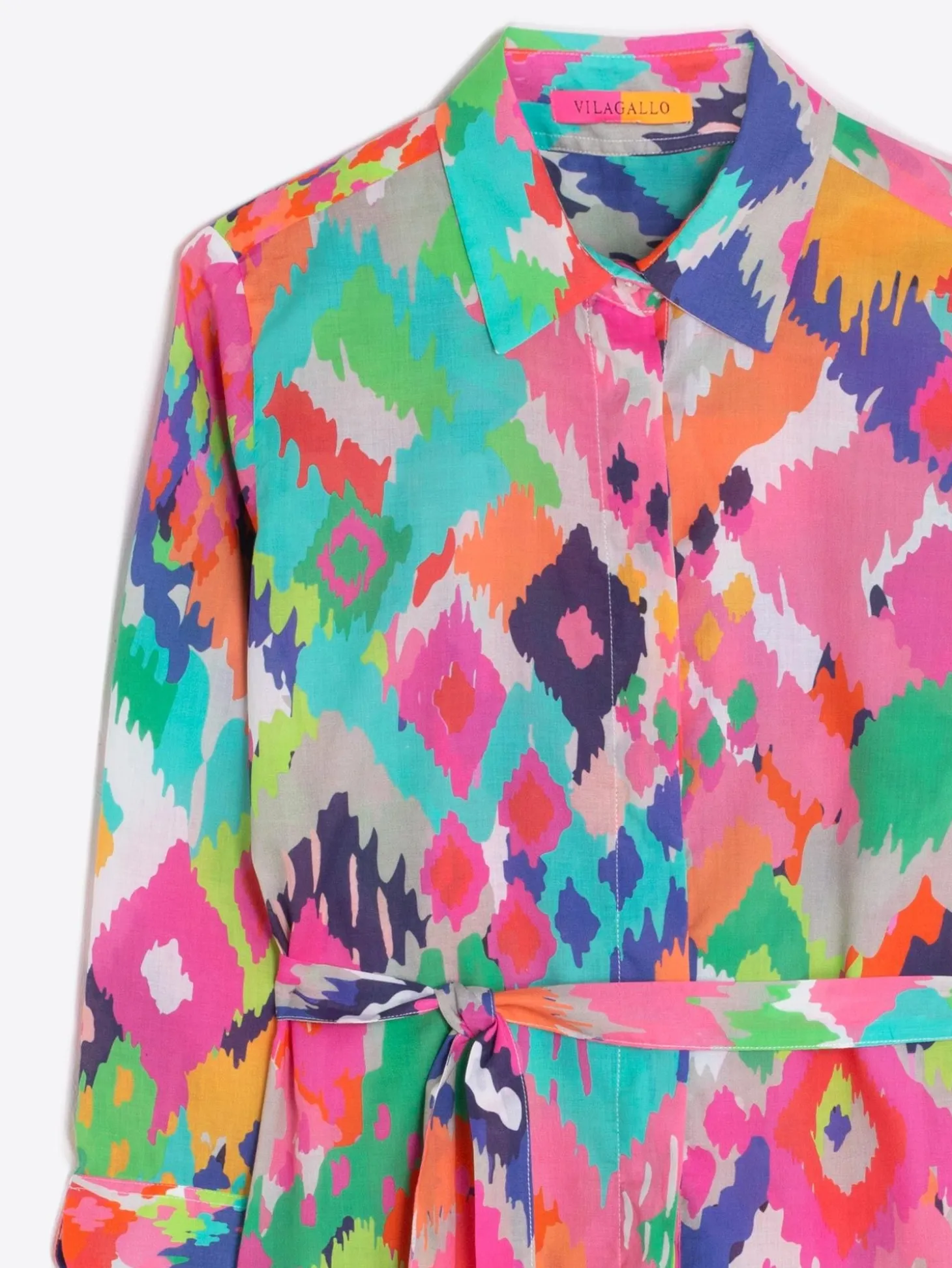 Vilagallo Vestido Estampado Voile Ikat Best Sale