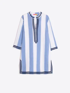 Vilagallo Vestido Kaftan Rayas Bordado Langosta Best Sale