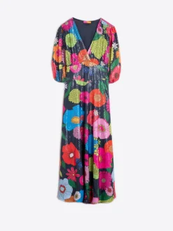 Vilagallo Vestido Largo Lentejuelas Maxi Flowers Hot