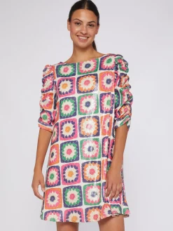 Vilagallo Vestido Lentejuelas Estampado Crochet Sale