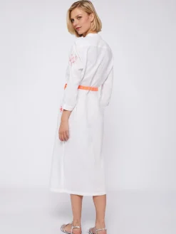 Vilagallo Vestido Lino Bordado Peces Cheap
