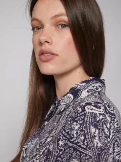 Vilagallo Vestido Lino Estampado Paisley Fashion