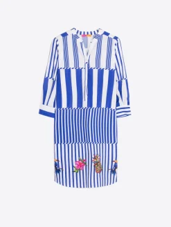Vilagallo Vestido Lino Rayas Tropical Cheap