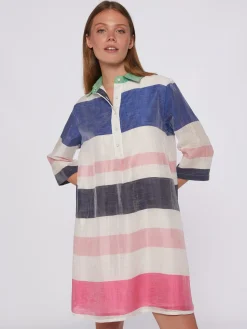 Vilagallo Vestido Maxi Rayas Lino Flash Sale