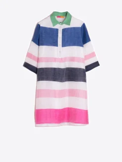 Vilagallo Vestido Maxi Rayas Lino Flash Sale