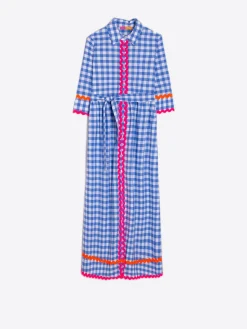 Vilagallo Vestido Natalia Blue Vichy Cheap