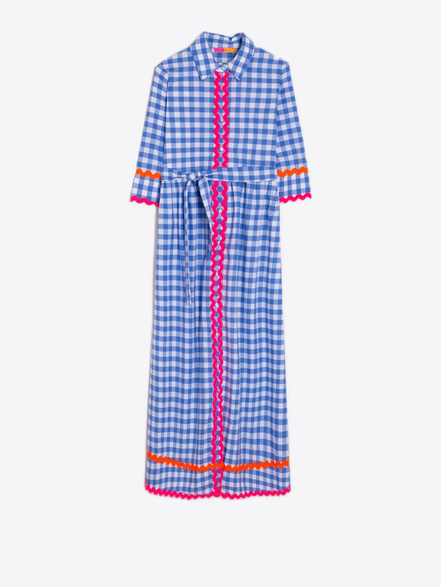Vilagallo Vestido Natalia Blue Vichy Cheap