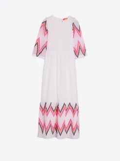 Vilagallo Vestido Nido De Abeja Bordado Zig-Zag Sale