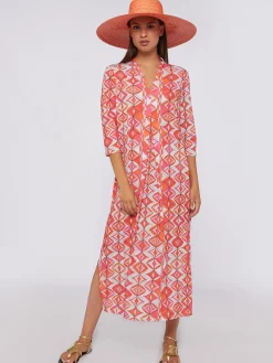 Vilagallo Vestido Noam Pink Geometric Knit Print Cheap