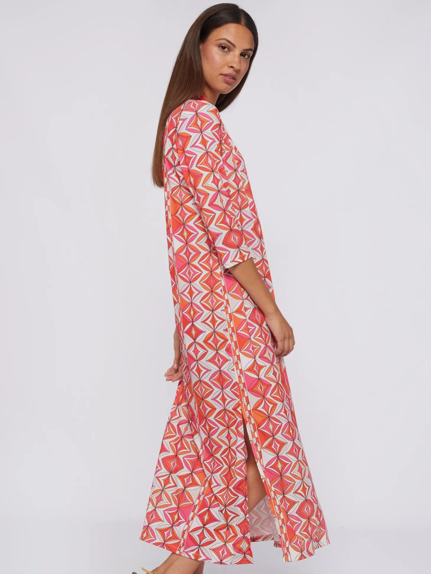 Vilagallo Vestido Noam Pink Geometric Knit Print Cheap