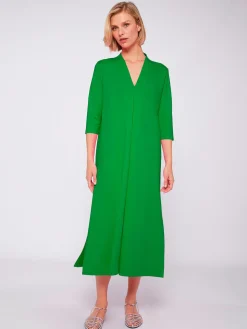 Vilagallo Vestido Punto Elastico Verde Clearance