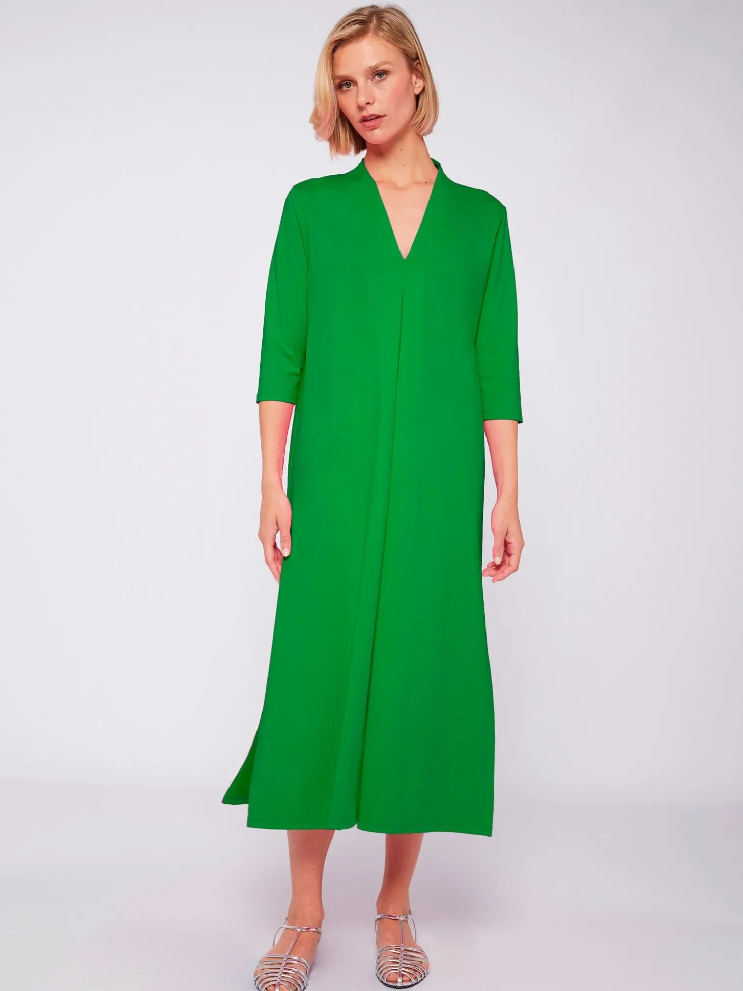 Vilagallo Vestido Punto Elastico Verde Clearance