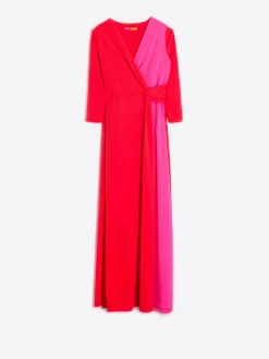 Vilagallo Vestido Punto Largo Satinado Bicolor New