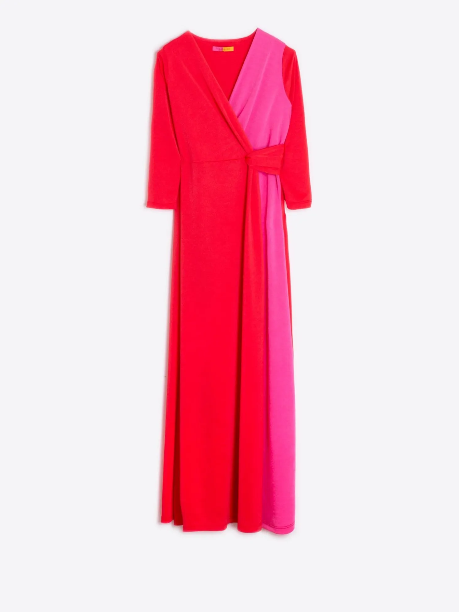Vilagallo Vestido Punto Largo Satinado Bicolor New