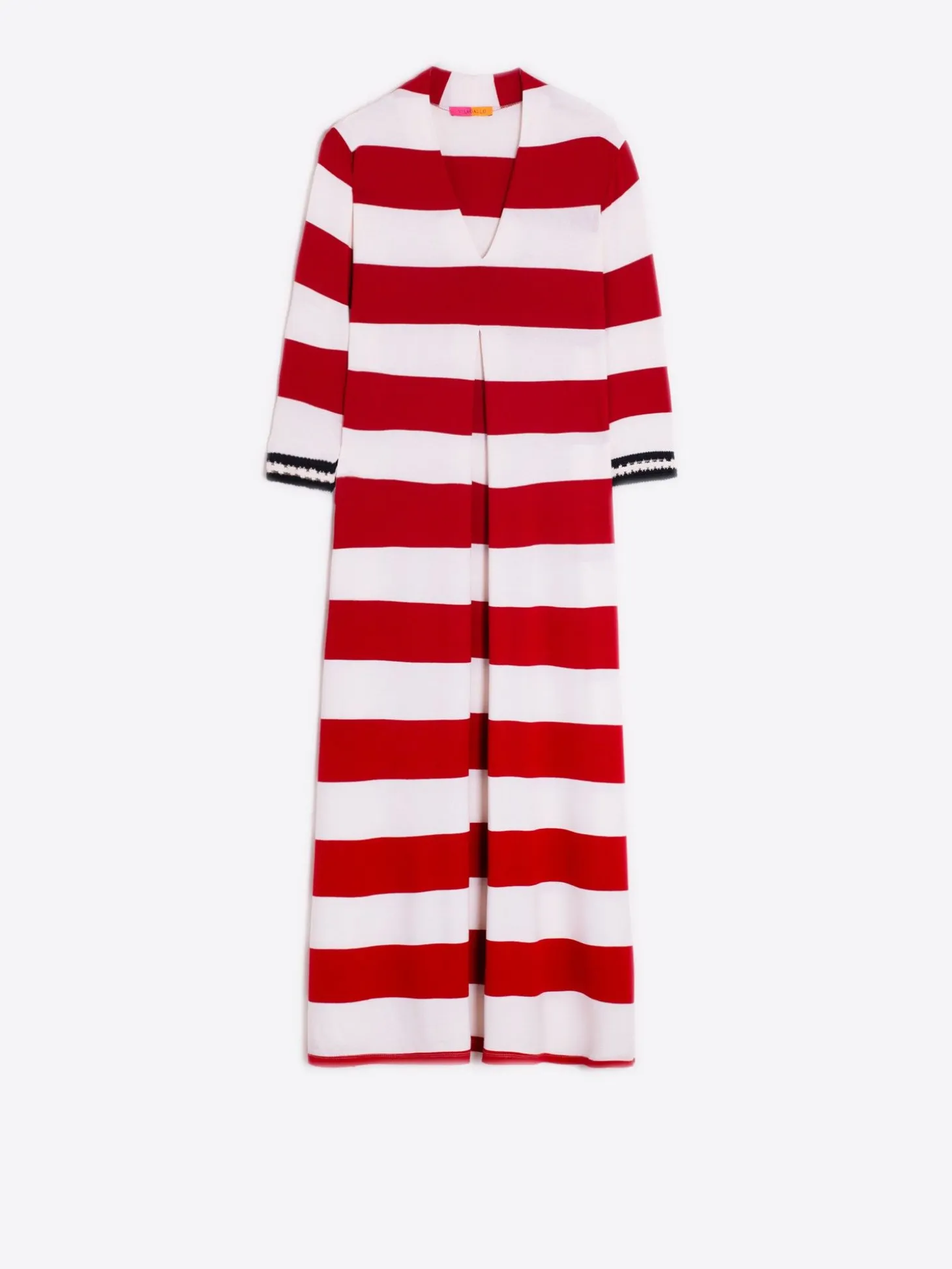 Vilagallo Vestido Punto Rayas Rojas Pasaman Manga New