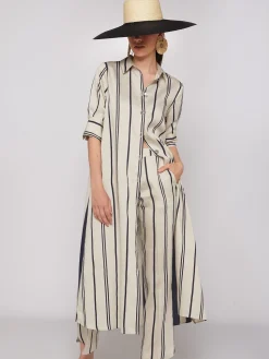 Vilagallo Vestido Rayas Contraste Midi Shop