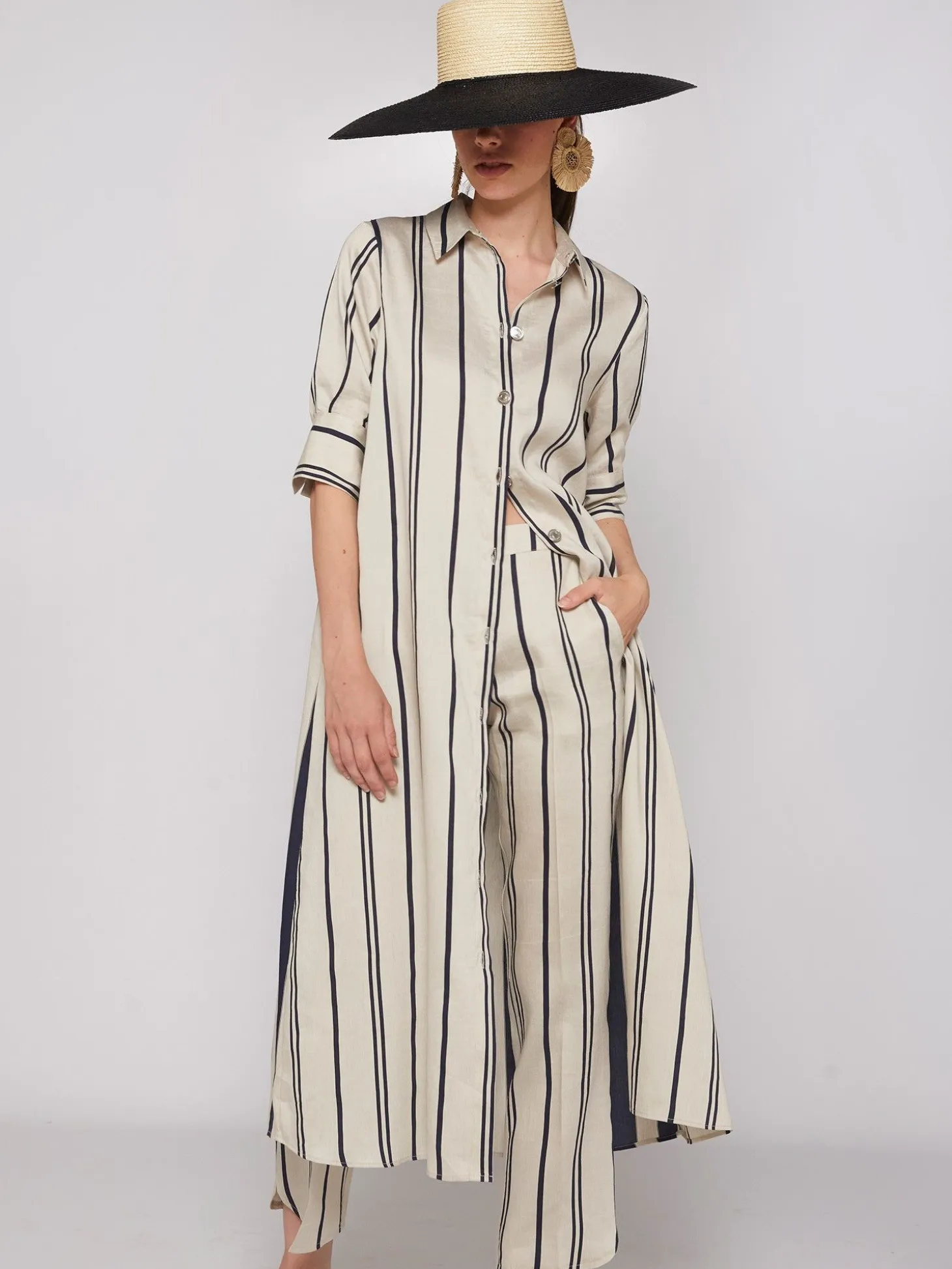 Vilagallo Vestido Rayas Contraste Midi Shop