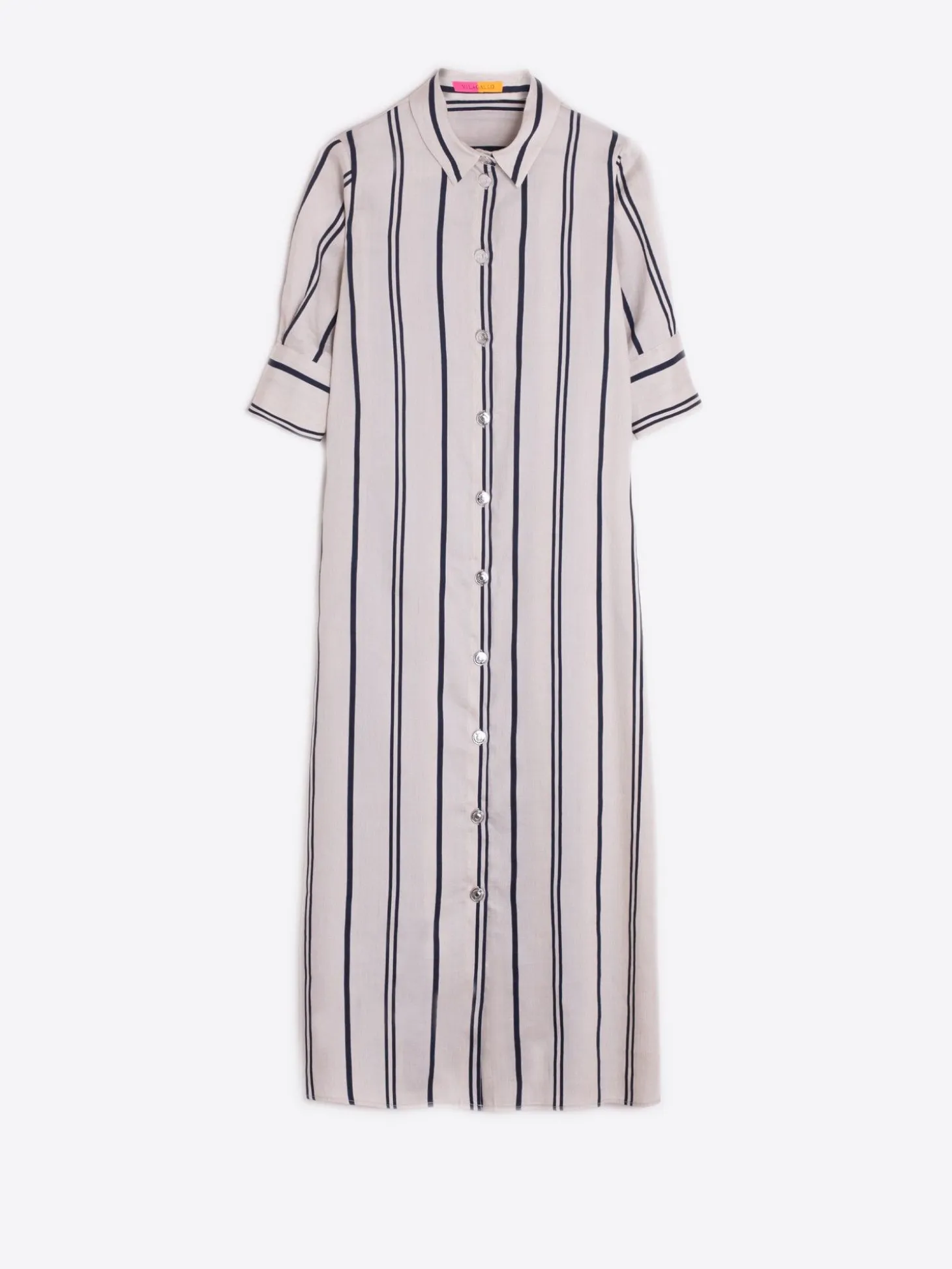 Vilagallo Vestido Rayas Contraste Midi Shop