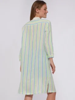 Vilagallo Vestido Rayas Neon Azul Verde Outlet