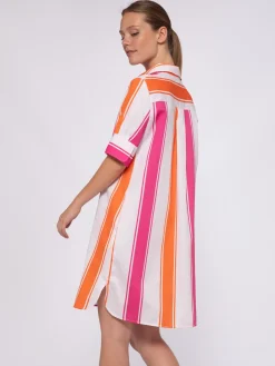 Vilagallo Vestido Rayas Rosa Naranja Best Sale