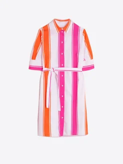 Vilagallo Vestido Rayas Rosa Naranja Best Sale