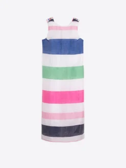 Vilagallo Vestido Tirantes Lino Maxi Rayas Flash Sale