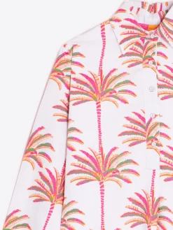 Vilagallo Vestido Tyanna Pink Palm Tree Print Best Sale