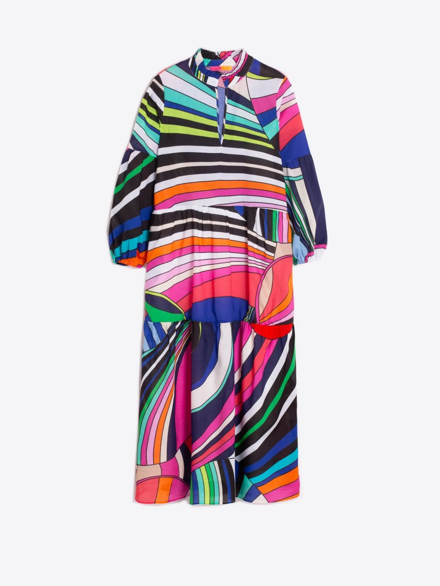 Vilagallo Vestido Volante Estampado Abstracto Fashion