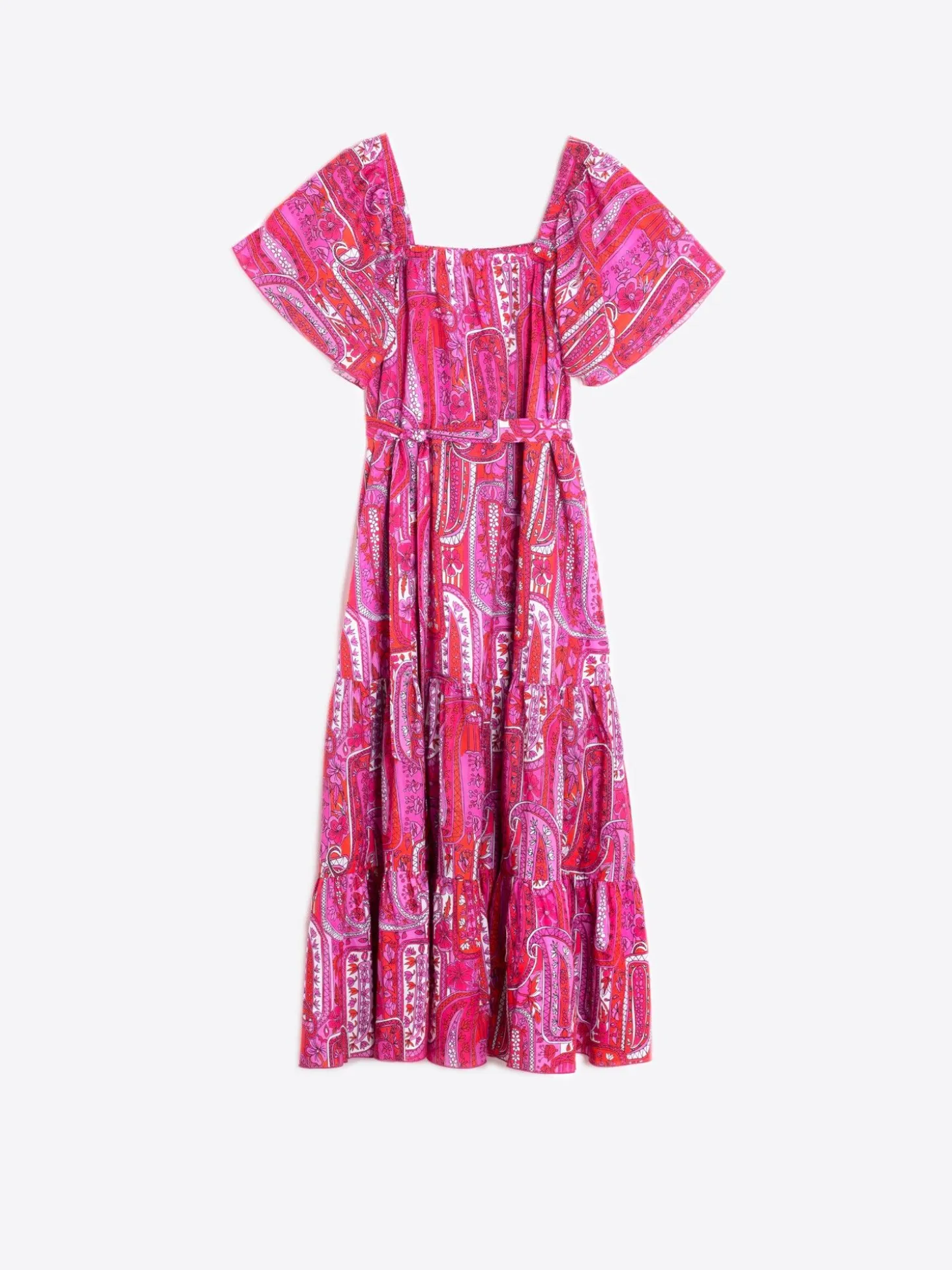 Vilagallo Vestido Volantes Paisley Rosa Sale